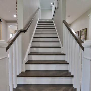 Staircase - Dark Wood Treads and White Risers