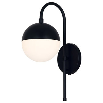 Fusion Collection Ion 1-Light Wall Sconce FSN-4157-OPAL-MBLK - Matte Black
