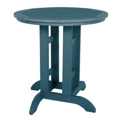 Highwood USA - Round Counter-Height Dining Table, 36'', Nantucket Blue - Outdoor Pub And Bistro Tables