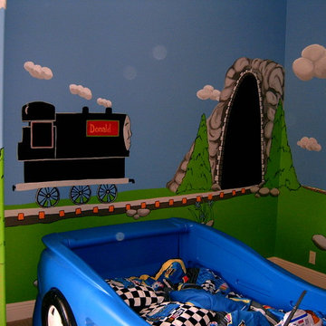 Boys train and transportation room