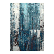 Winter Abstract Area Rugs, Blue, 6'7"x9'