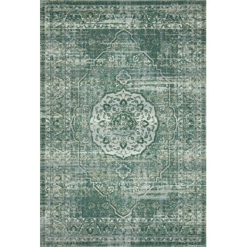 Mika In/out Area Rug by Loloi, Green / Mist, 3'11"x5'11"