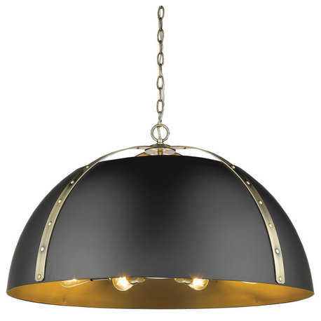 Golden Lighting 6928-8P AB-BLK Aldrich 8 Light Pendant, Aged Brass