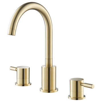 3-Hole 8" Widespread Two Handle Bathroom Faucet, Satin Brass