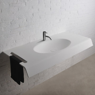 Solid Surface Bathroom Vanities and Wall Mounted Washbasins