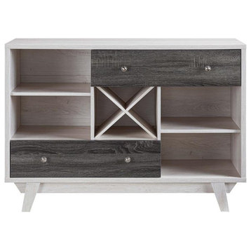 Furniture of America Tannery Wood Multi-Storage Buffet in Distressed Gray
