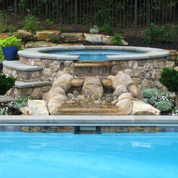 Pool Waterfall Water Feature - Outdoor Fountains And Ponds