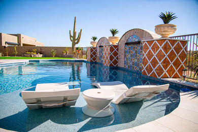 Inspiration for a large southwestern home design remodel in Phoenix