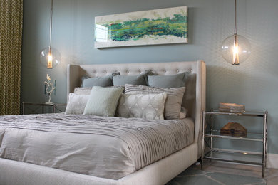 Inspiration for a contemporary bedroom remodel in Raleigh