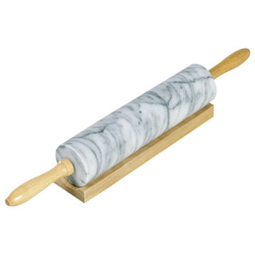 Fox Run Marble Rolling Pin, 2-3/8"x10", White