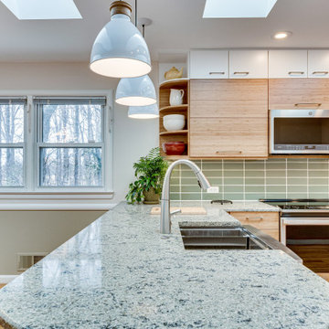 White and Natural Bamboo Kitchen Makeover Falls Church, VA