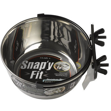 Midwest Stainless Steel Snap'y Fit Water/Feed Bowl, 5"x5"x2"