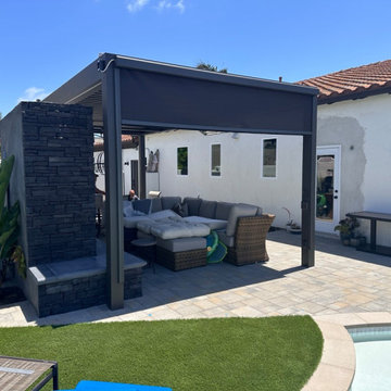 Aluminum Patio Cover Motorized Power Screens Anaheim Hills, California