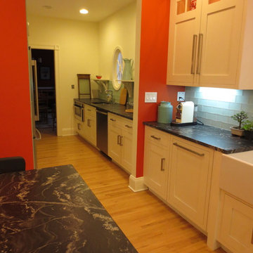 Transitional Off White Shaker Style Inset Kitchen