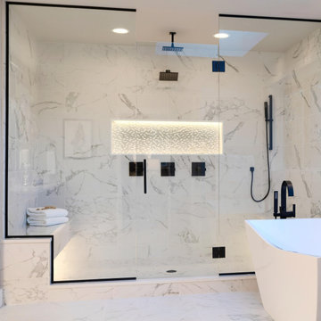 Modern Marble Bathroom Remodel in Newport Beach, CA