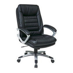 Black Eco Leather Executive Office Chair - Office Chairs