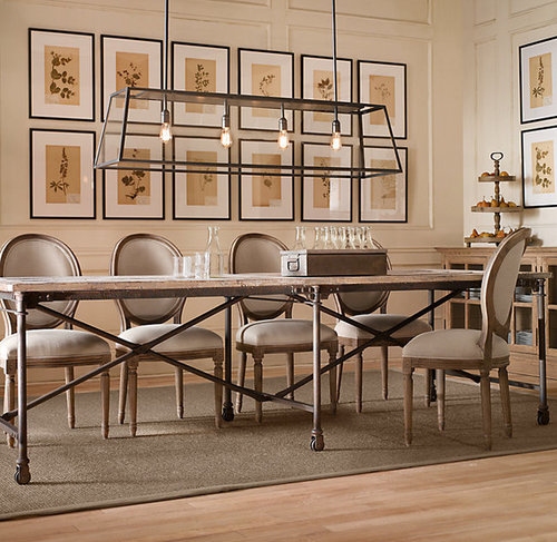 Rectangular Dining Room Table, Size Of Linear Chandelier For Dining Table