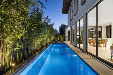 Inspiration for a large contemporary swimming pool in Melbourne.