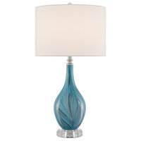 Lupo Table Lamp in Blue/Clear/Polished Nickel