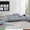 Mia Top Grain Italian Leather Sofa, Dark Gray