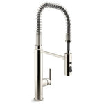 Kohler - Kohler Purist Semiprofessional Kitchen Sink Faucet, Vibrant Polished Nickel - Complete kitchen tasks with more ease and efficiency. This Purist kitchen faucet combines a strong architectural form with features adapted from the busiest professional kitchens. The three-function pull-down sprayhead lets you cycle through a range of tasks at the touch of a button: an aerated stream for rinsing, Sweep spray for cleaning, and Boost function for fast filling of pots and pitchers.