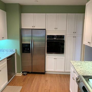 refaced kitchen cabinets with granite--white shaker cabinets