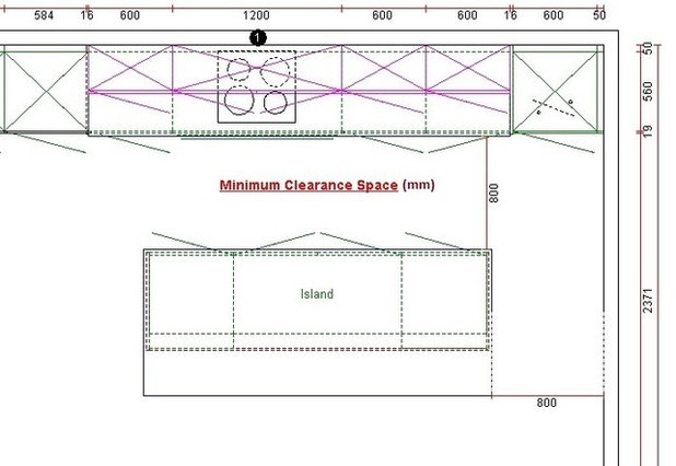 ideal wall lengths for kitchen cabinet