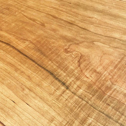 Detail of hand-planed cherry on live-edge table - Dining Tables