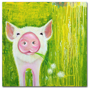Michelle Faber 'Pig' Canvas Art, 14x14
