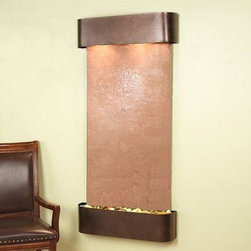 Cascade Springs Indoor Fountains with Copper Vein and Terra Red Featherstone - Indoor Fountains