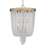 Hudson Valley Lighting - Royalton, 8 Light Pendant, Aged Brass Finish, Crystal Shade - Bring back the elegance and the glamour of a Jazz Age ballroom with this opulent chandelier. Strings of crystal beads like pearl necklaces cascade all around the light source. Generous amounts of crystal pour down in waterfall-like profusion. With streamlined simplicity and classic elegance, Royalton adds a dash of panache to your space.