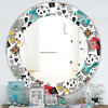 Designart Whales Pattern Traditional Frameless Oval Or Round Wall Mirror, 32x32