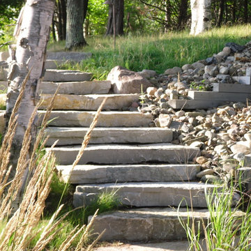 Stone outcropping steps