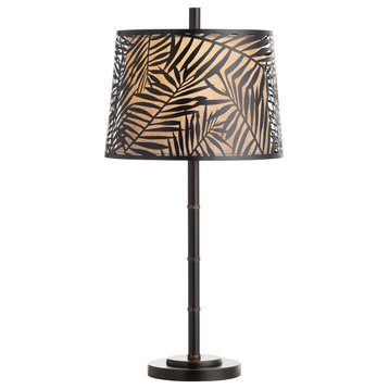 Palm Harbor 31" Table Lamp With Metal Tapered Drum Shade, Bronze
