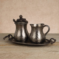 The GG Collection Antique Silver Cream & Sugar Set - Serving Dishes And Platters