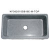 36" Farmhouse Kitchen Sink, Single Bowl, Chiseled Front, Mercury Granite, Gray
