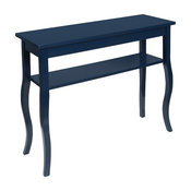 Kate and Laurel Lillian Wood Console Table, Curved Legs and Shelf, Navy Blue