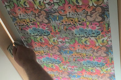 Graffitti skylight roller blind