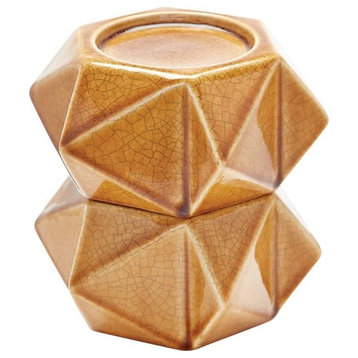 Dimond Large Ceramic Star Candle Holders, Honey, Set of 2