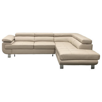 FOCUS Leather Sectional Sleeper Sofa, Right