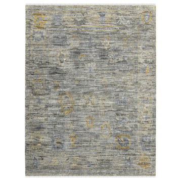 Jwell Avien Area Rug, Gray, 9' x 12', Bordered