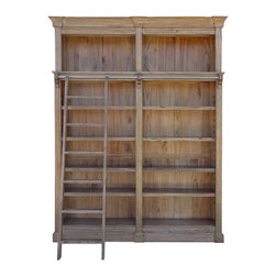 Flemington bookcase with ladder - antique black 2 bay - Products