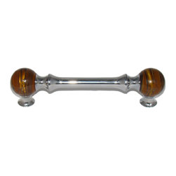 Myterra Gemstone Hardware - Gemstone Cabinet Pull, Banded Tiger Eye - Cabinet And Drawer Handle Pulls