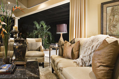 Transitional family room photo in Boston