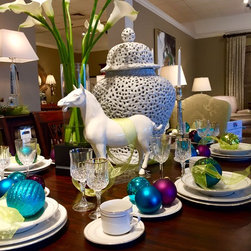 Modern Glamour Table Scape - Holiday Accents And Figurines