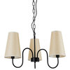 Fabric Shaded Chandelier, 3-Light