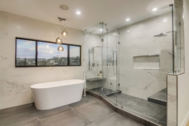 Inspiration for a contemporary bathroom remodel in Los Angeles