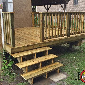 Pressure -Treated Wood Deck with Wood Railings