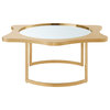 Inspired Home Xayden Coffee Table, Mirrored Top, Gold