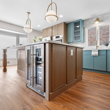 Kitchen Island with Built-In Wine Fridge